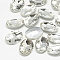 Pointed Back Glass Rhinestone Cabochons, Back Plated, Faceted, Oval, Crystal, 18x13x5.5mm