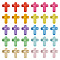 Transparent Acrylic Beads, Cross, Mixed Color, 15.5x12x4.3mm, Hole: 2mm