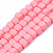 Handmade Polymer Clay Beads Strands, Cube, Pink, 5x5x5mm, Hole: 1.8mm, about 86~88pcs/strand, 15.35 inch~16.34 inch(39~41.5cm)