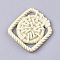 Resin Pendants, Imitation Woven Rattan Pattern, Rhombus, Cornsilk, 40x38.5x4mm