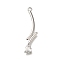 Brass Micro Pave Cubic Zirconia Pendants, Branch Charms, Platinum, 30.5x7x4mm, Hole: 1.4mm