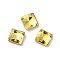 Glass Rhinestone Cabochons, Point Back & Back Plated, Faceted, Square, Citrine, 5x5x2mm