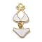 Golden Tone Alloy Enamel Pendants, Bikini Charms, White, 30x14x4.5mm, Hole: 2mm