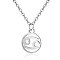 Non-Tarnish 201 Stainless Steel Pendants Necklaces, Flat Round with Constellations, Cancer, 16.3 inch(40cm)x1mm