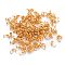 Brass Bead Tips, Long-Lasting Plated, Real 18k Gold Plated, 9x5.5mm, Hole: 0.6x1.5mm, Inner Diameter: 3mm