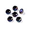 Glass European Beads, Large Hole Beads, AB Color Plated, Faceted, Rondelle, Black, 13~14x7.5~8mm, Hole: 5.5~6mm