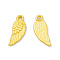 Rack Plating Alloy Pendants, Cadmium Free & Lead Free & Nickle Free, Wing Charms, Matte Gold Color, 16.5x6.5x1.5mm, Hole: 1.4mm