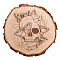 Carved Wood Round Sheets, for Home Display Decoration, Skull Pattern, 170~180x15mm