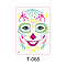 Heat Tranfer Printing Luminous Body Art Face Tattoo Sticker, Skull, for Halloween, Colorful, 21x15cm