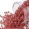 TOHO Round Seed Beads, Japanese Seed Beads, (241FM) Dark Rose Lined Topaz Matte, 11/0, 2.2mm, Hole: 0.8mm, about 1110pcs/bottle, 10g/bottle