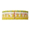 6Pcs Glass Seed & Brass Beaded Stretch Bracelets Set, Stackable Bracelets, Yellow, Inner Diameter: 2-1/4 inch(5.7cm), 6pcs/set