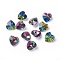 Romantic Valentines Ideas Glass Charms, Faceted Heart Pendants, Colorful, 10x10x5mm, Hole: 1mm