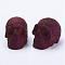 Electroplate Natural Druzy Geode Quartz Beads, Gemstone Home Display Decorations, No Hole/Undrilled, Smile Skull, Purple Plated, 42x36.5x51mm