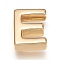 Brass Charms, Long-Lasting Plated, Real 18K Gold Plated, Letter.E, E: 8.5x7x3mm, Hole: 1.6mm