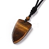 Natural Tiger Eye Sailor's Knot Pendant Necklace with Nylon Cord for Women NJEW-E091-02B-4