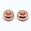 Brass Flat Round Spacer Beads KK-M085-14RG-NR-2