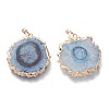 Dyed Natural Druzy Solar Quartz Crystal Pendants G-F693-01J-G-2