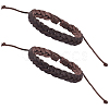 2Pcs PU Leather Cord Braided Bracelets for Men Women BJEW-CL0001-37B-1