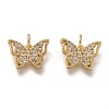Brass Micro Pave Clear Cubic Zirconia Charms ZIRC-B002-47-2