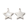 Hand Polished 304 Stainless Steel Star Charms STAS-A080-11P-2