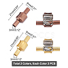 4Pcs 2 Colors Ion Plating(IP) 304 Stainless Steel European Clasps with Cord Ends STAS-DC0004-33-3