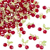 60Pcs Cherry Acrylic & Glass Pendants PALLOY-WH00017-1