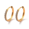 Ion Plating(IP) 316 Surgical Stainless Steel Pave Clear Cubic Zirconia Hoop Earrings Women EJEW-A109-01C-G-1