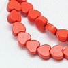 Dyed Synthetical Turquoise Heart Bead Strand G-P083-88-3
