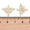 Brass Micro Pave Clear Cubic Zirconia Connector Charms CU-CBA7BFE-03D-G-3