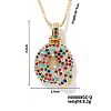 Brass Pave Colorful Cubic Zirconia Letter Pendant Box Chain Necklaces NU0575-17-1