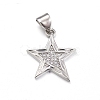 Brass Micro Pave Clear Cubic Zirconia Pendants X-ZIRC-L085-85P-1
