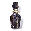 Assembled Synthetic Pyrite and Imperial Jasper Openable Perfume Bottle Pendants G-R481-15D-2