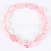 Natural Gemstone Rose Quartz Nuggets Bead Strands G-E218-08-2