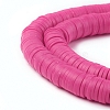 Flat Round Handmade Polymer Clay Beads CLAY-R067-8.0mm-31-2