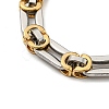Ion Plating(IP) Two Tone 201 Stainless Steel Oval Link Chain Bracelet BJEW-B078-04GP-2