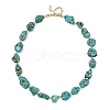 Dyed Natural Magnesite Nuggets Beaded Necklaces NJEW-JN06435-3