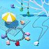 60Pcs 12 Colors Opaque Resin Pendants RESI-SZ0003-28-4