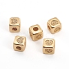 Brass Micro Pave Clear Cubic Zirconia Beads ZIRC-L091-022G-1