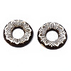 Vintage Floral Donut Porcelain Big Pendants PORC-T006-28-2