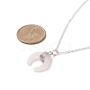 Natural Rose Quartz Geometric Pendant Necklace NJEW-JN04239-06-2