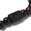 12 Constellations Protetion Natural Tiger Eye & Black Obsidian Round Beads Stretch Bracelets for Men Women WG083ED-08-3