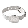 304 Stainless Steel Watch Band Chain Bracelets for Women Men BJEW-P386-09P-M-4