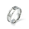 201 Stainless Steel Grooved Finger Ring Settings STAS-TAC0001-10F-P-1