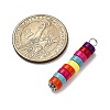 Dyed Synthetic Turquoise Column Pendants PALLOY-JF04536-01-2