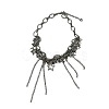 Star Brass & Alloy Crystal Rhinestone Tassel Choker Necklaces FS-WGAD64A-01-5