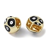 Round with Evil Eye Enamel Hook Earrings EJEW-M237-01G-01-2