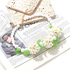 Flower Acrylic Round Graduated Beaded Bib Necklaces with Alloy End Chains FS-WGF8012-01-3