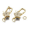 Brass Micro Pave Cubic Zirconia Lobster Claw Clasps KK-Q769-034-NF-3