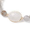 8mm Round Natural Cloudy Quartz Beaded Stretch Bracelets BJEW-JB10572-3