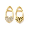 Brass Micro Pave Clear Cubic Zirconia Pendants KK-E068-VF194-1